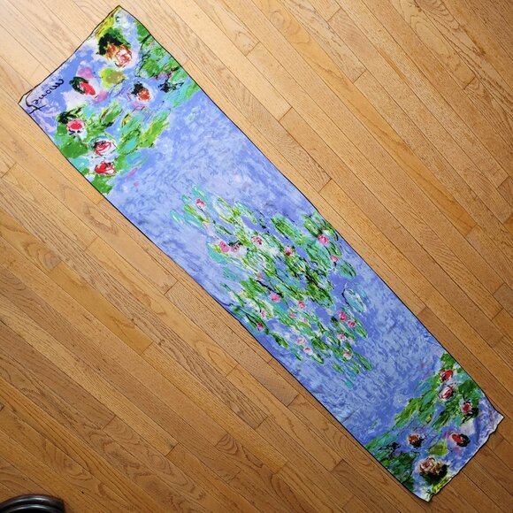 Monet Water Lillies Wearable Art Scarf 66" Long - Picture 3 of 8